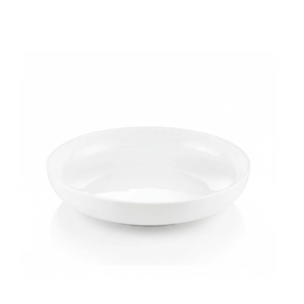 Dinner plate with high rim 23 cm white porcelain WL-991215/A