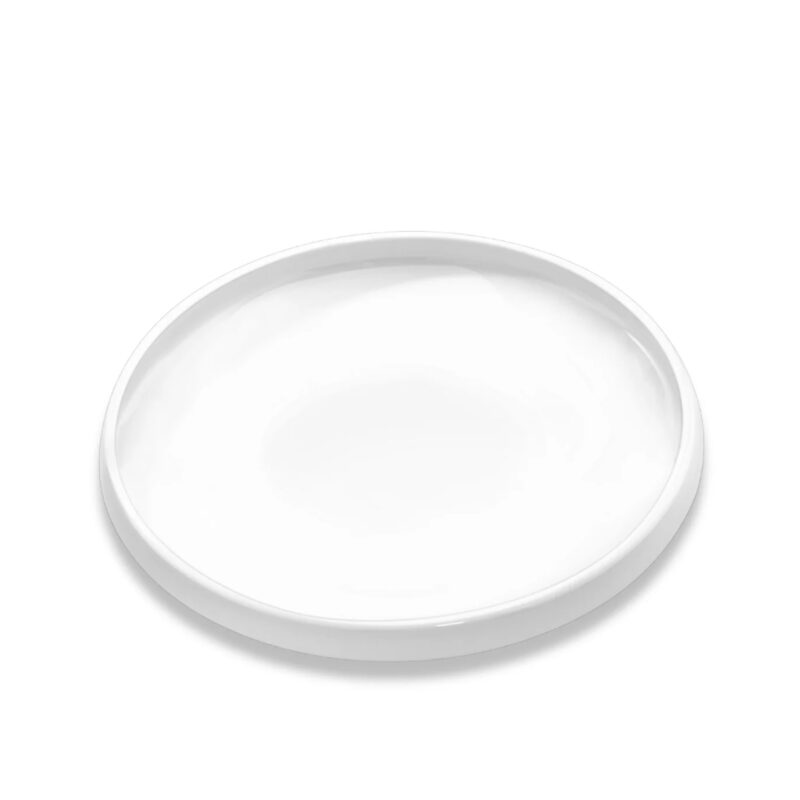 Talerz z wysokim rantem 25,5 cm biały porcelanowy WL-991360/A