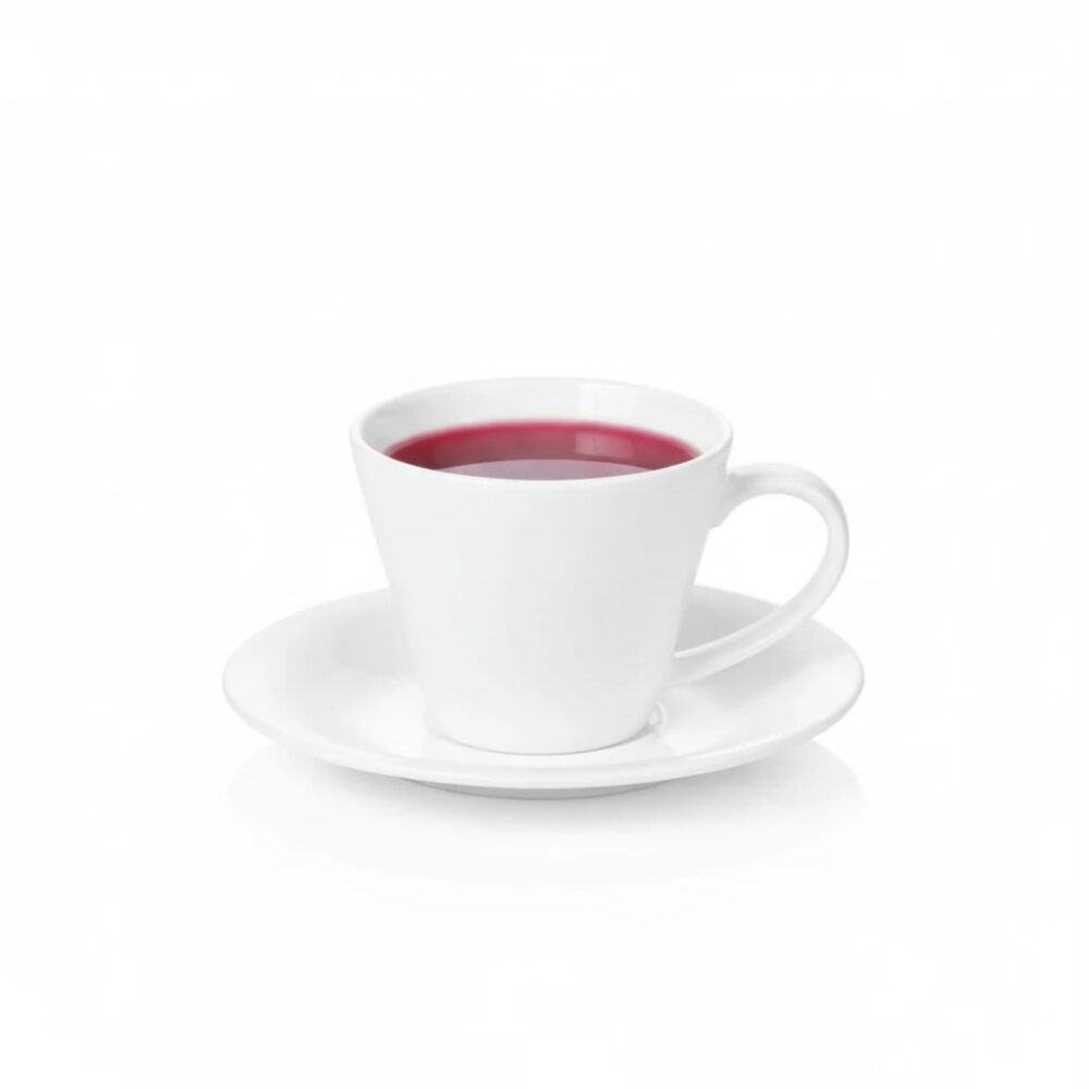 Cup 180 ml and saucer for tea set 2 pieces white porcelain WL 993004/2C