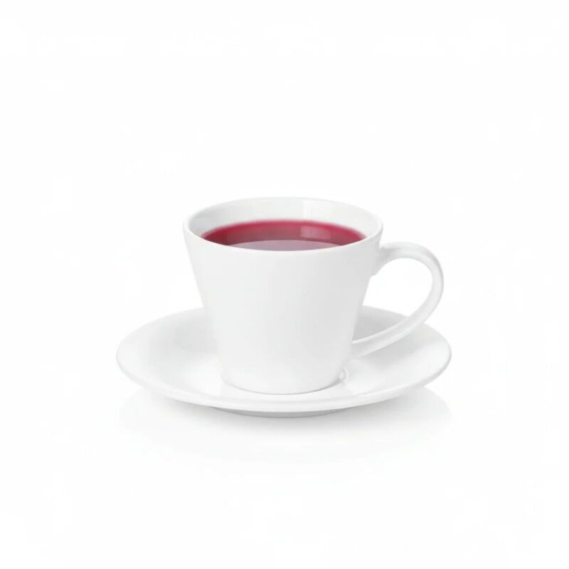 Cup 180 ml and saucer for tea set 2 pieces white porcelain WL 993004/2C