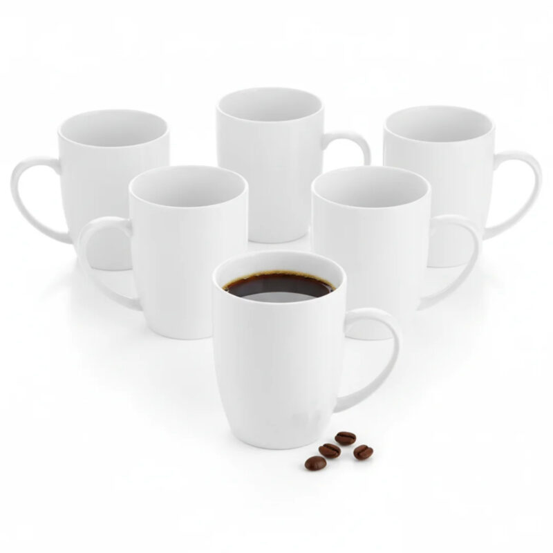 Zestaw kubków na co dzień – elegancki zestaw kubków 460 ml z porcelany